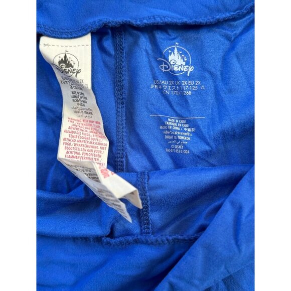 Walt Disney World Crop Legging 2X Blue w White Stripe Castle Logo - Picture 5 of 9